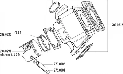 Produktbild von Kolben Satz Polini 100ccm 55mm (D) für Yamaha DT 80 LC