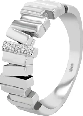 Produktbild von 925/- Echt Silber Damenring "Kaira", Zirkoniabesatz & rhodiniert