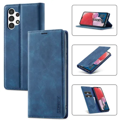 Produktbild von Galaxy A13 5G Hülle, Standfunktion Kartenfach Wallet Leder Schutzhülle für Samsung Galaxy A13 5G Blau