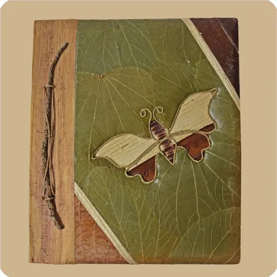 Zdjęcie produktu dla Notatnik Księga gości Pamiętnik Scrapbooking ręcznie robiony naturalny materiał 28 x 23 cm, motyw 2