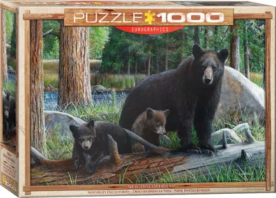 Produktbild von 1000 Teile Puzzle - Puzzle - Der erste Ausflug der Bärenfamilie + Puzzle Zubehör