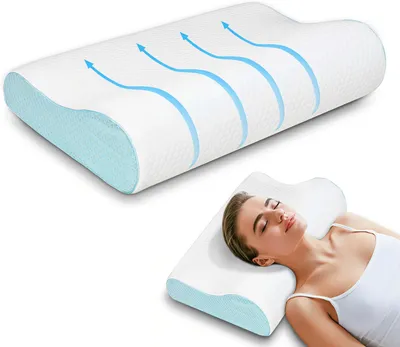 Produktbild von Orthopädisches Nackenstützkissen, Bequemes Nackenkissen zur Schmerzlinderung mit Memory-Schaum, Ergonomisches Kopfkissen