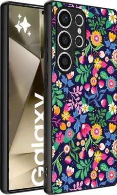 Produktbild von Handyhülle passend für Samsung Galaxy S24 Ultra mit Blumendruck - TPU Back Cover Case Blumendesign