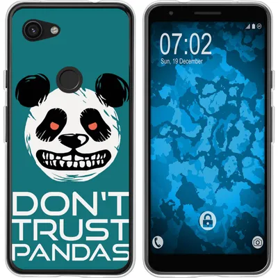 Produktbild von PhoneNatic Case kompatibel mit Google Pixel 3a Silikon-Hülle Crazy Animals Panda M2
