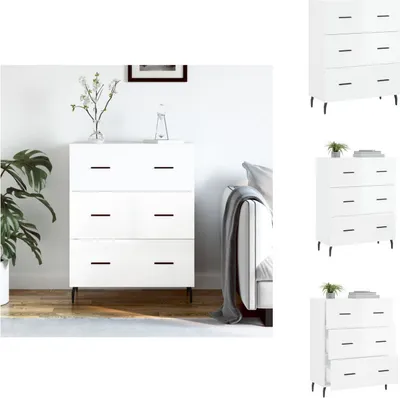Produktbild von vidaXL Sideboard Hochglanz-Weiß 69,5x34x90 cm Holzwerkstoff - Sideboards