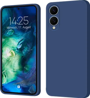 Produktbild von Hülle für Samsung Galaxy S25 Edge Case Cover Bumper Silikon Softgrip Schutzhülle Farbe: Blau