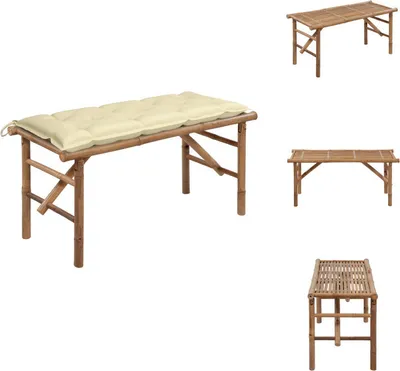 Image de vidaXL Banc de jardin pliable avec support 118 cm Bambou - Bancs de jardin