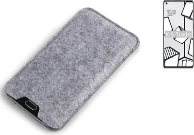 Produktbild von K-S-Trade Filz Handyhülle kompatibel mit Oppo A55 Schutzhülle Filztasche Filz Tasche Case Sleeve Handy Hülle Filzhülle grau