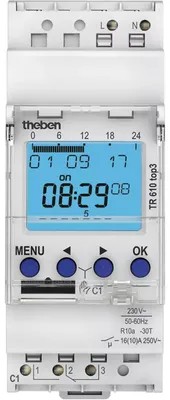 Produktbild von Theben Digitale Zeitschaltuhr mit Wochenprogram, 1 Kanal, 2TE, App-Programmierung möglich, 1 Stk.