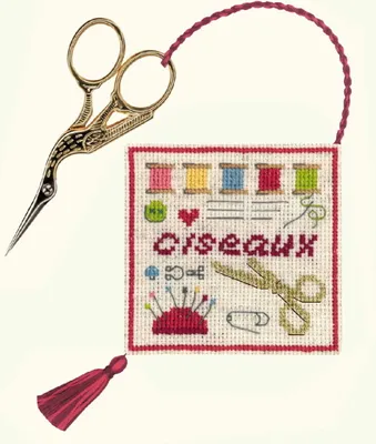 Produktbild von Le Bonheur des Dames Kreuzstich Stickpackung  "Scherenhalter Couture", Zählmuster, 7,5x7,5cm