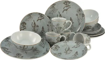 Produktbild von CreaTable, 22507, Vintage Flowers Stein, Kombiservce 16-tlg, Porzellan