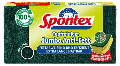 Obrázok produktu pre Spontex 3384120013926, Zelená, Žltá, Obdĺžnikový, Flis, Špongia, Ručné umývanie, Jednofarebné, PE sáčok