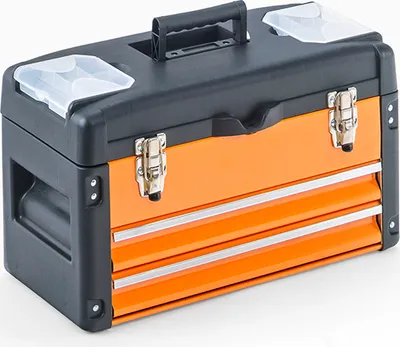 A toolbox with two drawers, presented on a white background.