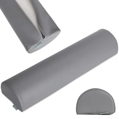 Obrázek produktu pro Habys polohovací váleček půlkulatý, váleček na krk, polohovací váleček na koleno, polohovací polštářek pro masáže a terapii, půlkulatý váleček na koleno, 60x15x10 cm, šedý