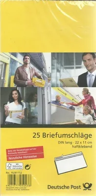 Produktbild von 25 Umschläge DIN lang - weiß - ohne Fenster - haftklebend