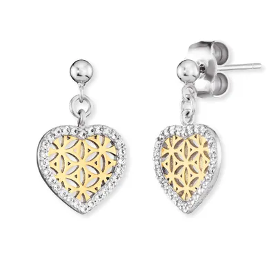 Produktbild von Engelsrufer Ohrringe Lebensblume in Herzform aus Sterlingsilber mit Zirkonia in