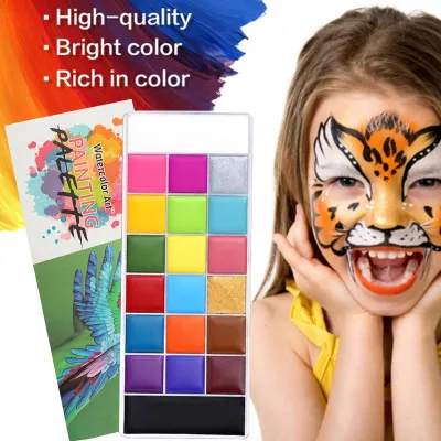 Produktbild von 1 Box 20 Farben Gesichtsfarbe Palette wasserdicht Safe Make -up Halloween Party Paint Palette für Weihnachten