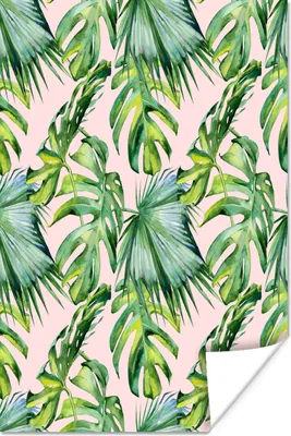 Produktbild von MuchoWow® Poster Blätter - Vintage - Pastell 120x180 cm - Kunstposter