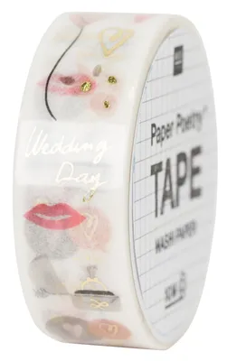 Produktbild von Rico Design Washi Tape 'Wedding Day' mit Hochzeitsmotiven, 1,5 cm x 10 m