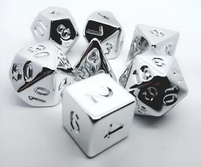 Produktbild von Würfelset Shiny: Silver (7)