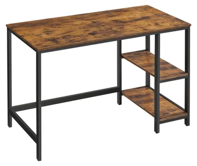 Produktbild von Schreibtisch mit Regalen, vintage, schwarz, braun 120x60x75 cm
