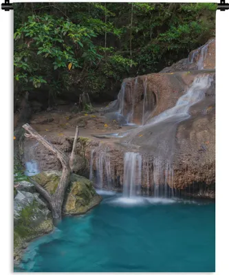 Produktbild von MuchoWow® Wandteppich Wandbehang Wasserfall - Felsen - Landschaft 150x200 cm Tapisserie Dekoration Wandtuch - Wandaufhängung - Moderner