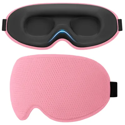 Produktbild von Schlafmaske für Seitenschläfer, Männer und Frauen, komfortabel, verbesserte 3D-Schlafbrille mit verstellbarem Gummiband, atmungsaktiv, lichtundurchlässig, ergonomische Augenmaske für Nickerchen, rosa