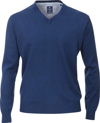 Produktbild von REDMOND Casual Herren Pullover Langarm V-Ausschnitt Regular-Fit Blau 3XL