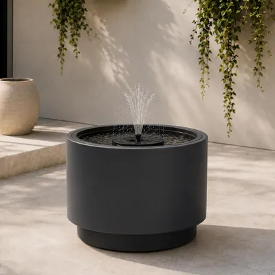 Produktbild von Solarbrunnen Outdoor Set mit großer Ø 47x30 cm Schale anthrazit