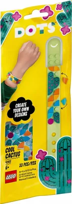 Produktbild von LEGO 41922 DOTS Kaktus Armband Bastelset für Kinder, Set zum Basteln eines Kinderarmbands