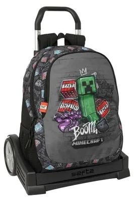 Produktbild von Safta Evolution Minecraft Graffiti 22.5l 44x32x16 Cm Rucksack Mit Rollen Grau  Kinder Grau One Size