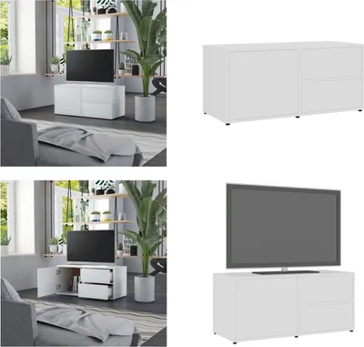 Obrázek produktu pro vidaXL TV skříňka bílá 80x34x36 cm materiál na bázi dřeva - TV skříňka - TV skříňky - TV nábytek - Příborník