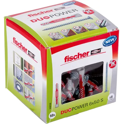 Obrázek produktu pro FISCHER Hmoždinky DuoPower 6x50 S s vrutem (50KS)