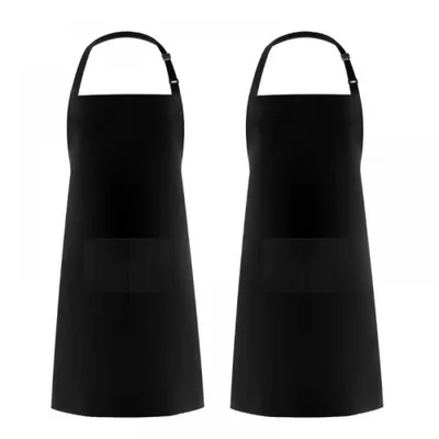 Produktbild von Schwarze Küchenschürze 1 Stück, Wasserdicht Mit Blumenmuster, Für Köche Und Kellnerinnen