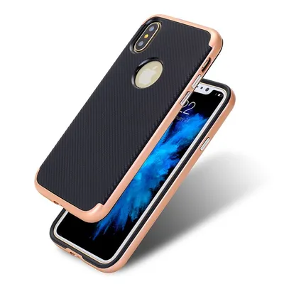Produktbild von Hybrid Silikon Handy Hülle für Apple iPhone XS Case Cover Tasche Pink