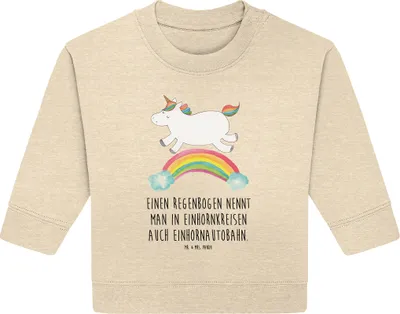 Produktbild von Mr. & Mrs. Panda Organic Baby Pullover Einhorn Regenbogen 24. - 36. Monat - Natural Raw - Geschenk, Erwachsenwerden, Glitzer, Einhornpower, Unicorn, Bullover