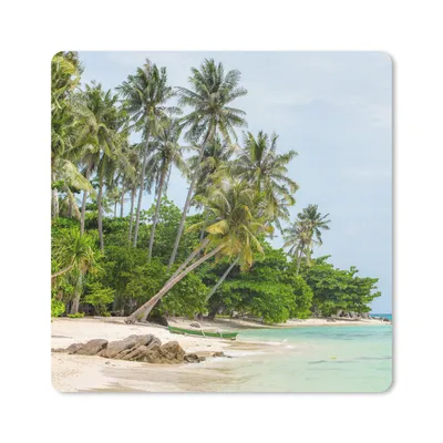Produktbild von MuchoWow® Mauspad Mousepad Palmen - Strand - Sommer - Tropisch 20x20 cm - Mousepads - Maus Mat - Pad - Mausunterlage - Desk Mat - Bureauartikeln