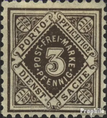 Produktbild von Briefmarken Württemberg 1906 Mi D113 mit Falz Ziffern in Raute