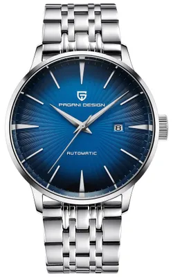 Immagine prodotto di Orologio da uomo Pagani Design, movimento meccanico, acciaio inossidabile, colore argento-blu