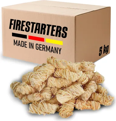 Produktbild von FEUER PRIMUS (5 kg) Kaminanzünder und Grillanzünder | Perfekt für Kamin, Grill, Ofen | Anzündwolle Direkt vom deutschen Hersteller