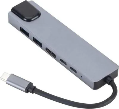 Image de eSTUFF 6-in-1 Mobile Hub - Station d'accueil - USB-C - HDMI - 1GbE