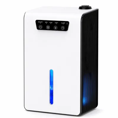 Produktbild von Mini Luftentfeuchter elektrisch, 700ml/Tag Raumentfeuchter mit 2,6L Wassertank, leise 75W, tragbar für Schlafzimmer, Bad, Keller und Büro