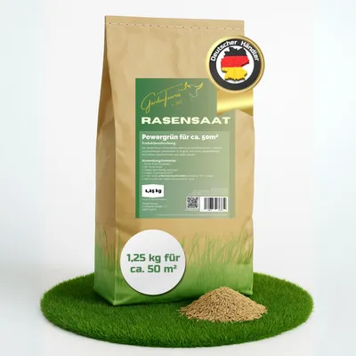 Produktbild von GardenTaurus Powergrün Universalrasen, Sattes Grün - dichter Rasen, schnell & zuverlässig, für 50 m²