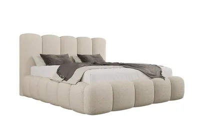 Produktbild von Emlar Polsterbett Teddy 120x200 cm - Designerbett mit Bettkasten & Lattenrost - Bouclé-Stoff - Doppelbett mit Stauraum Beige (Quelle 02)