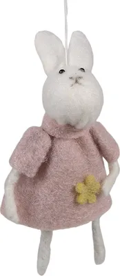 Produktbild von Clayre & Eef Oster-Anhänger Kaninchen 13 cm Rosa Synthetisch