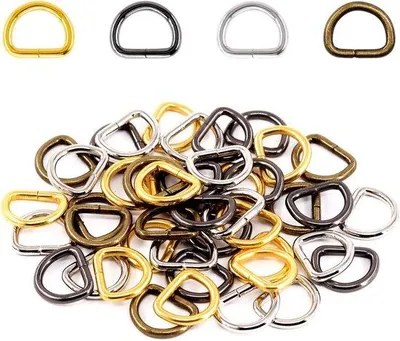Productafbeelding van D-ring metalen 25mm - zilver, brons, goud, gun - voor sleutelhangers en hondenriemen - SnelShoppen