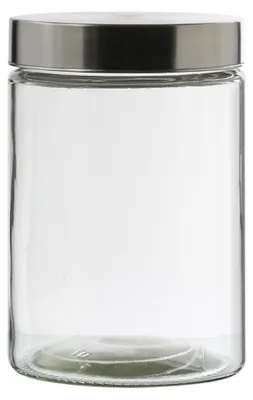 Vorratsdose M - Glas mit Edelstahldeckel - 1,25 Liter - D: 11cm - H: 17cm