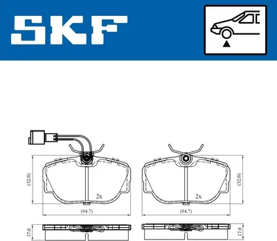 Produktbild von SKF Bremsbeläge Satz Vorne Bremsklötze für BMW 3 Limousine (E30) VKBP 80480 E