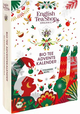 Immagine prodotto di ETS - Calendario dell'Avvento "Libro del tè", biologico, 24 tè alla frutta, tè alle erbe, tè di Natale in bustine piramidali
