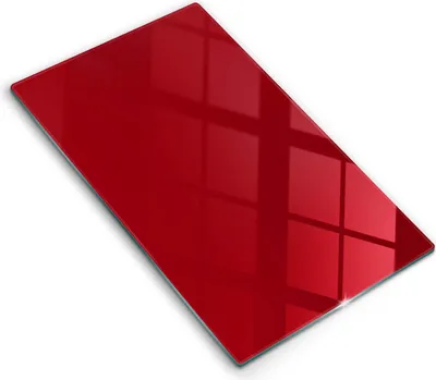 Produktbild von Glasschneideplatte - Herdabdeckplatte - 30x52 cm - Schneidebrett - Spritzschutz - rote Farbe